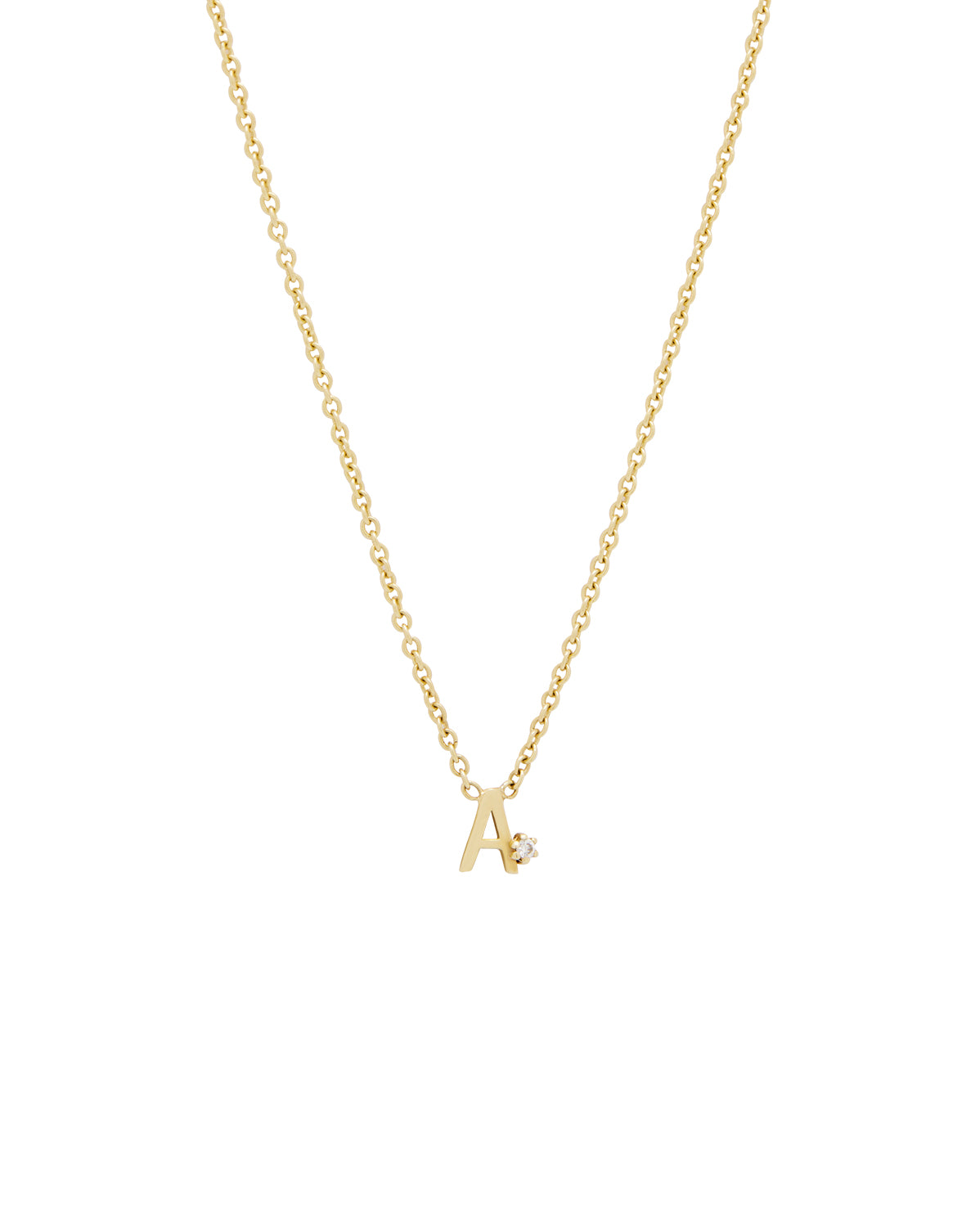 Solid Gold Initial Necklace