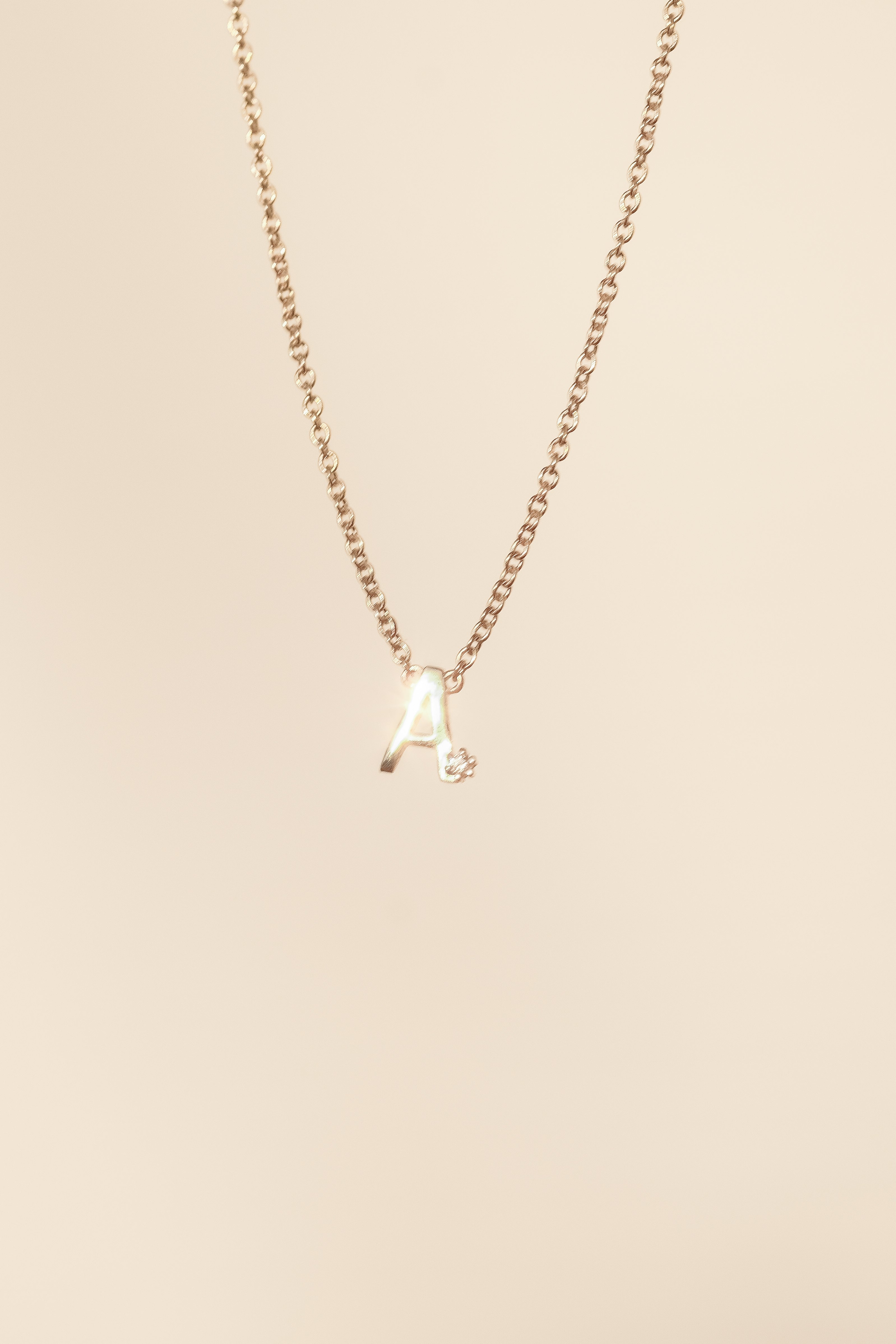 Solid Gold Initial Necklace