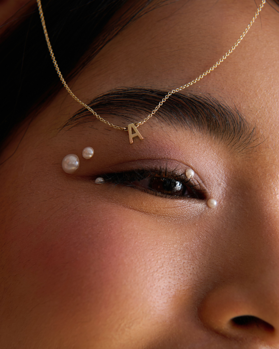 Custom Solid Gold Initial Necklace