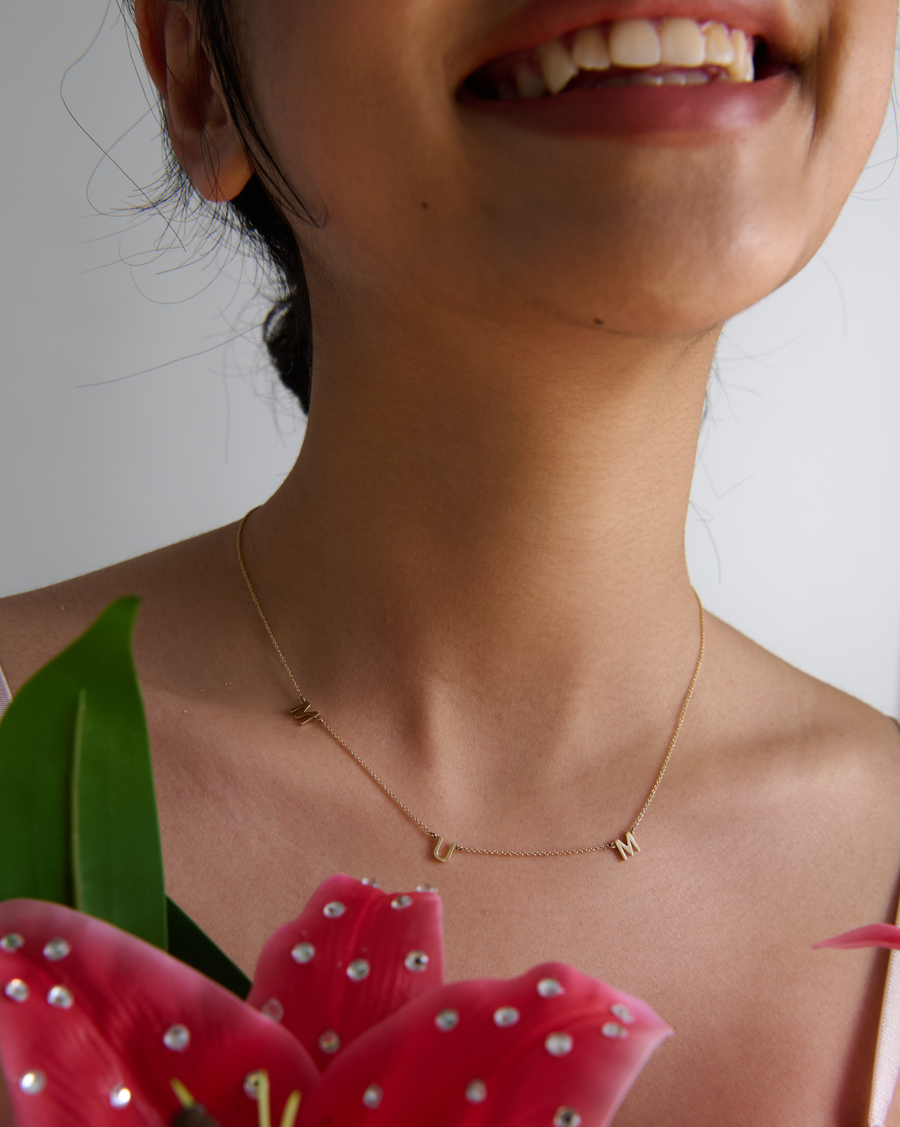 Custom Solid Gold Initial Necklace