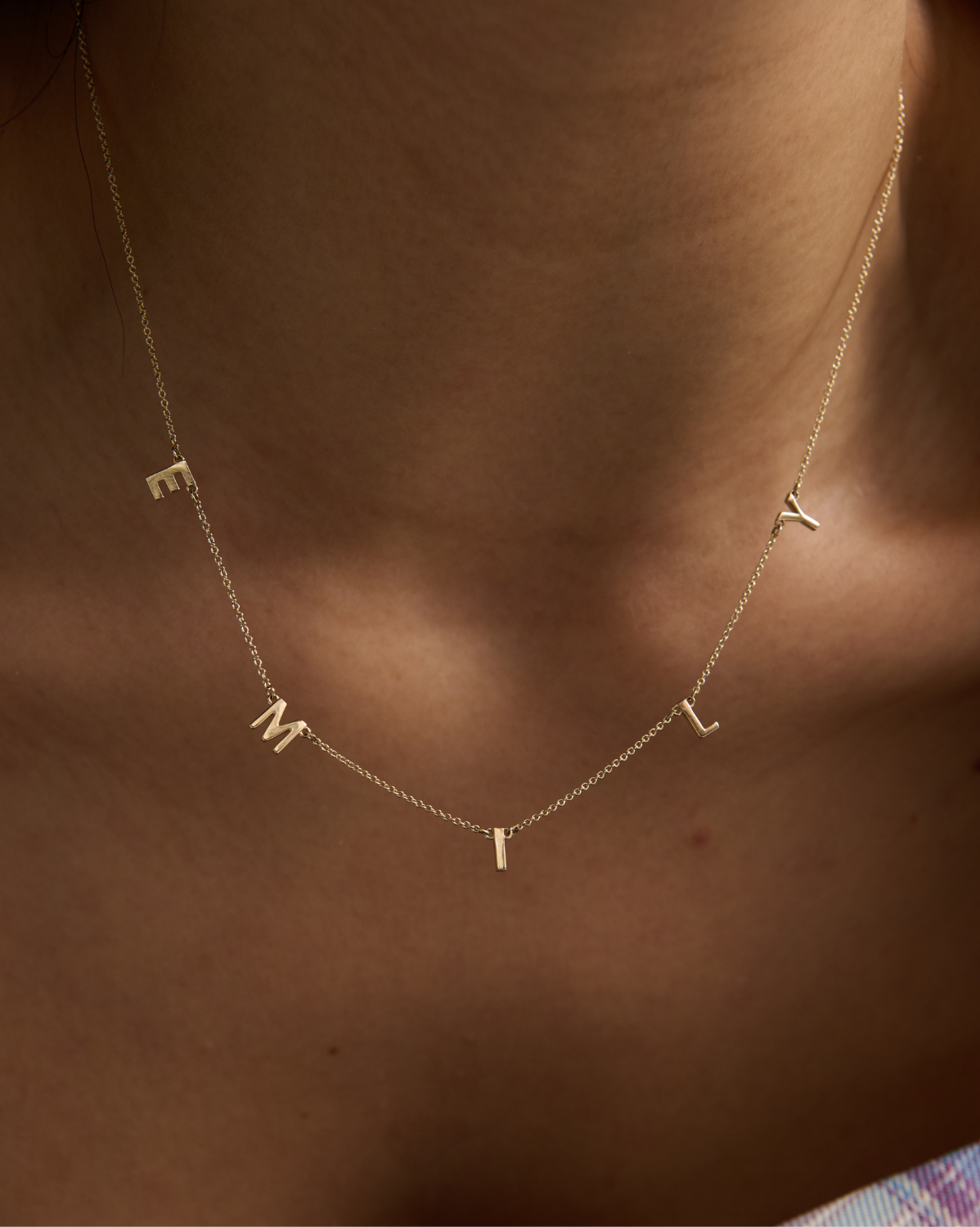 Custom Solid Gold Initial Necklace