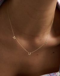 Custom Solid Gold Initial Necklace