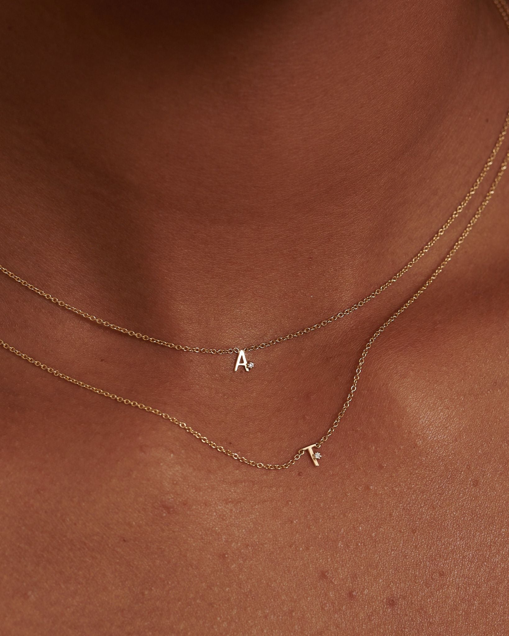 Solid Gold Initial Necklace