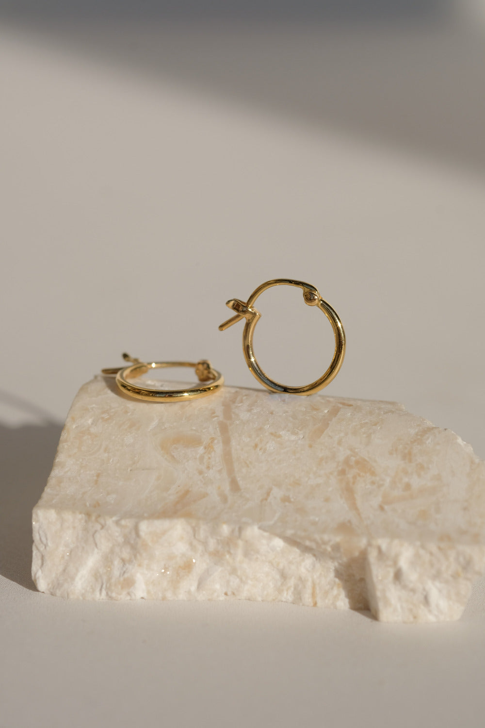Solid Gold Slim Latch Hoops - 9mm