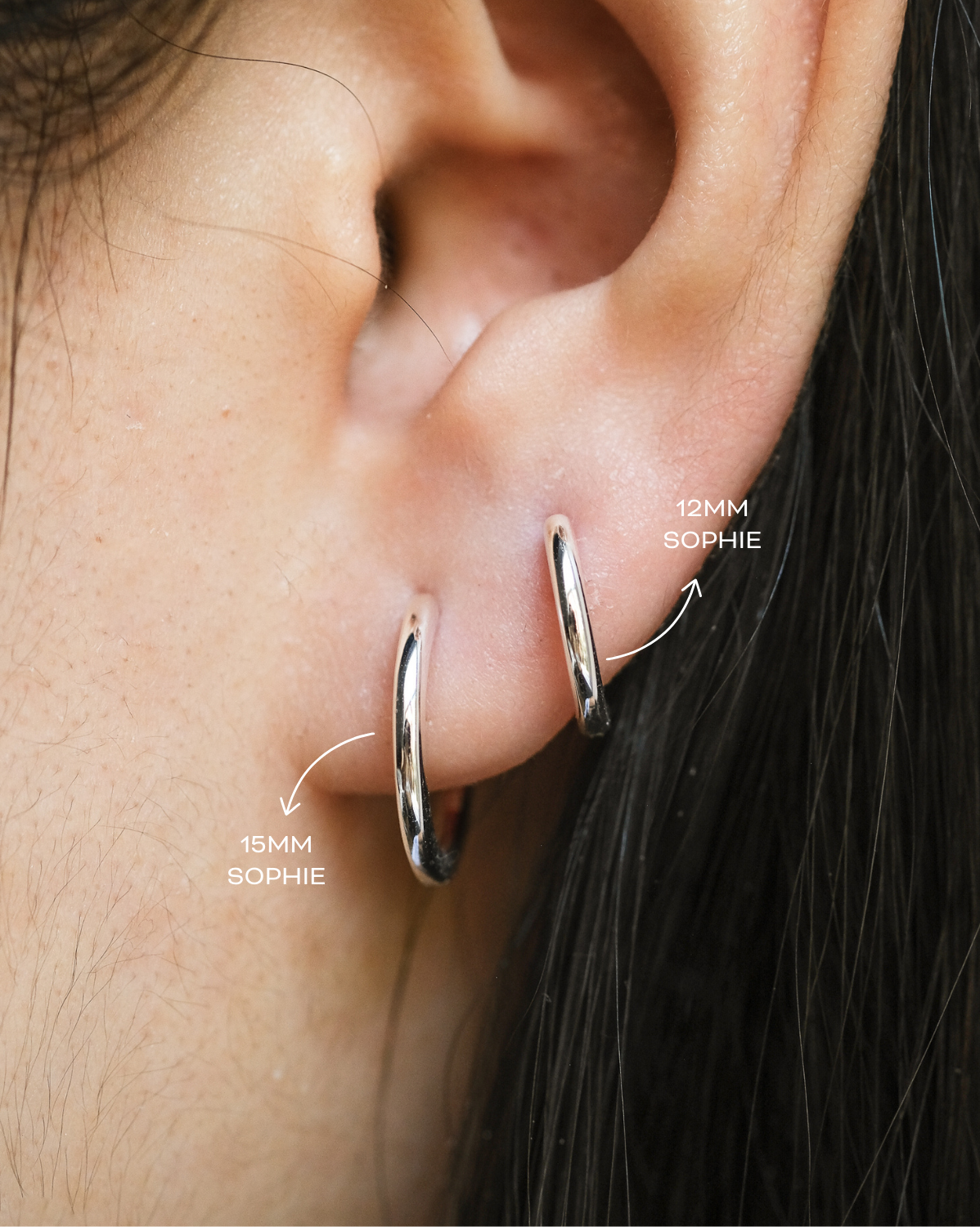 Sophie Essential Huggies - 12mm - Sterling Silver