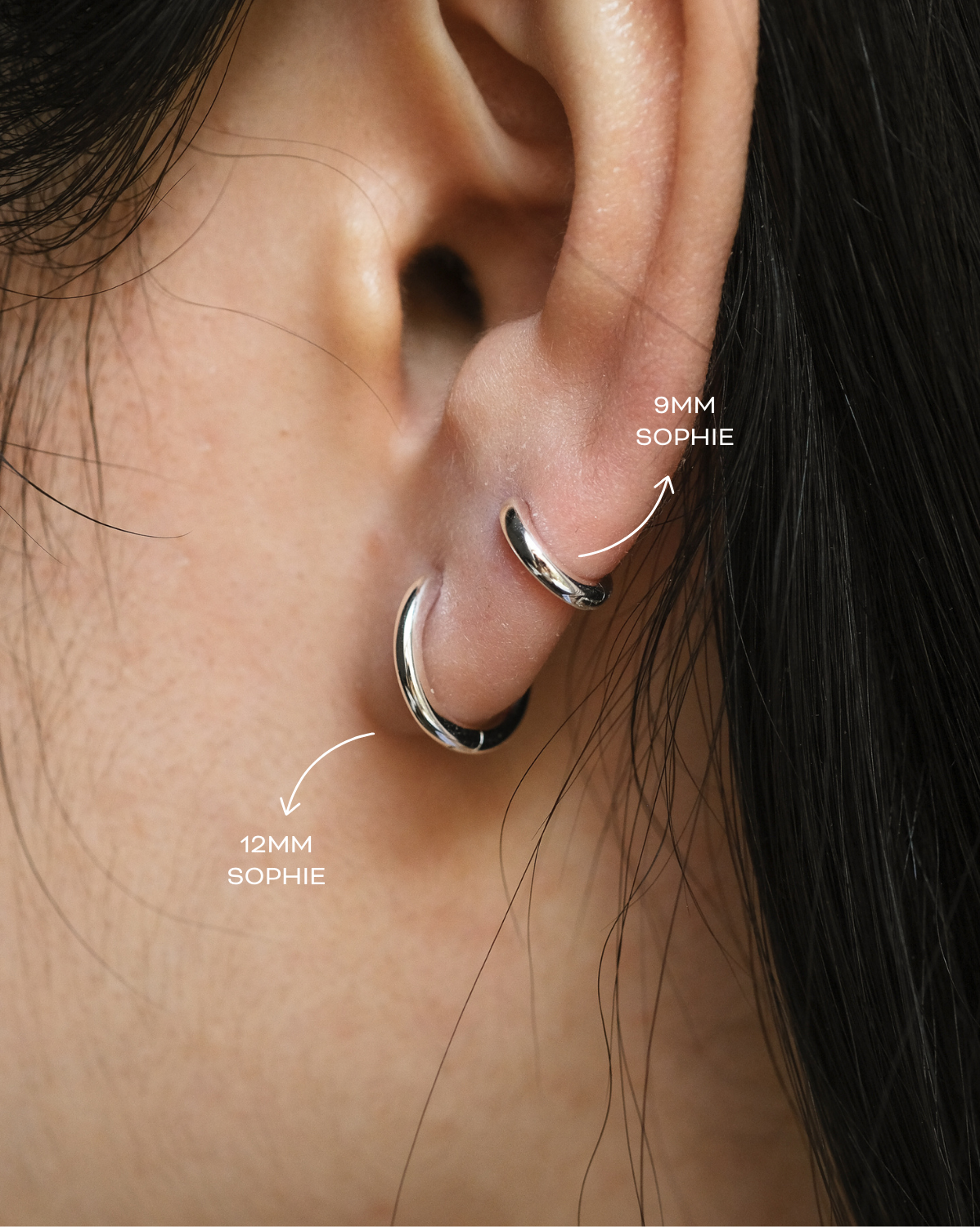 Sophie Essential Huggies - 9mm - Sterling Silver