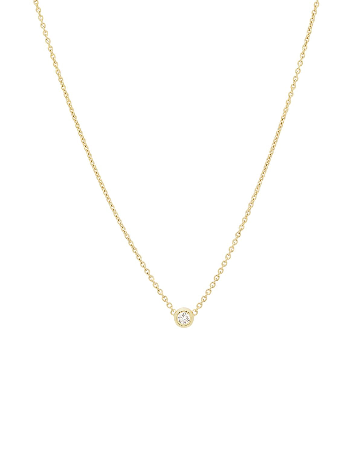 Teroso Bezel Diamond Solid Gold Necklace