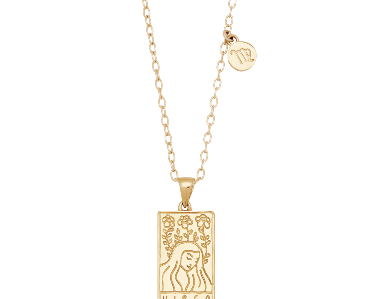 Solid gold hot sale zodiac necklace