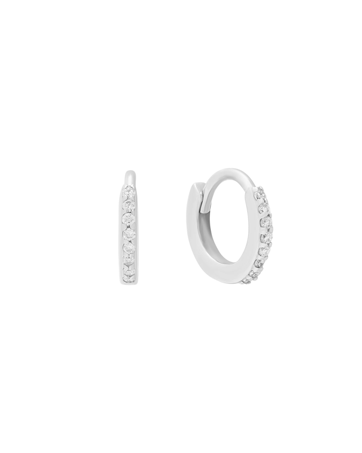 Solid White Gold Slim Small Ophelia Hoops