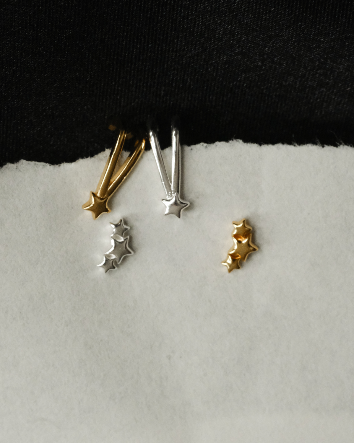 Wishbone Star Piercing Stud - Sterling Silver