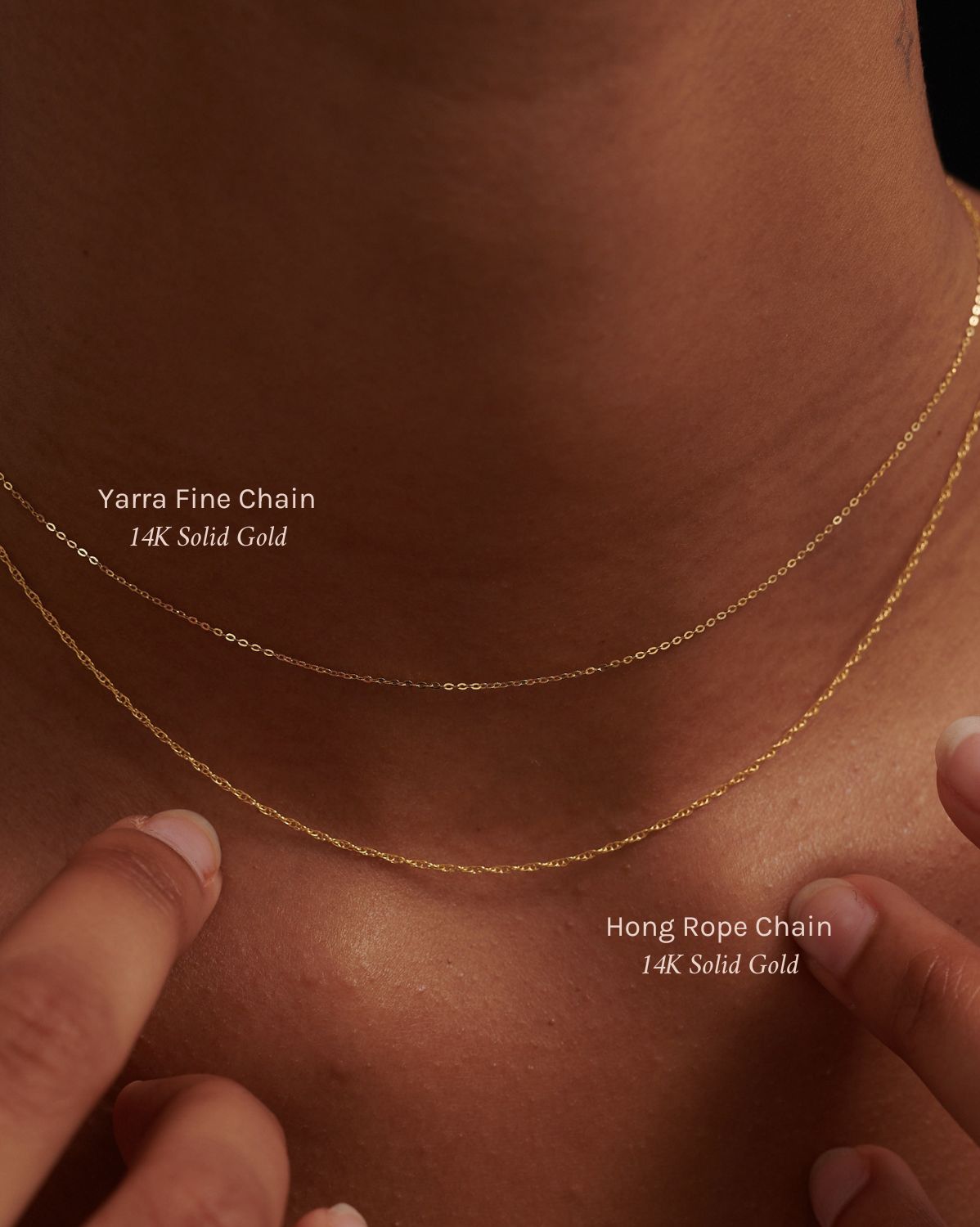 14K Solid Gold Yarra Fine Cable Necklace