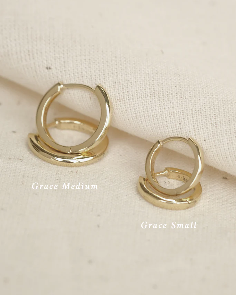 Grace Medium Solid Gold Hoops