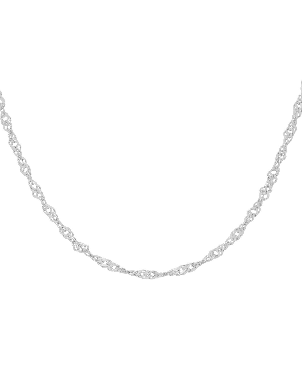 14K White Solid Gold Hong Rope Necklace
