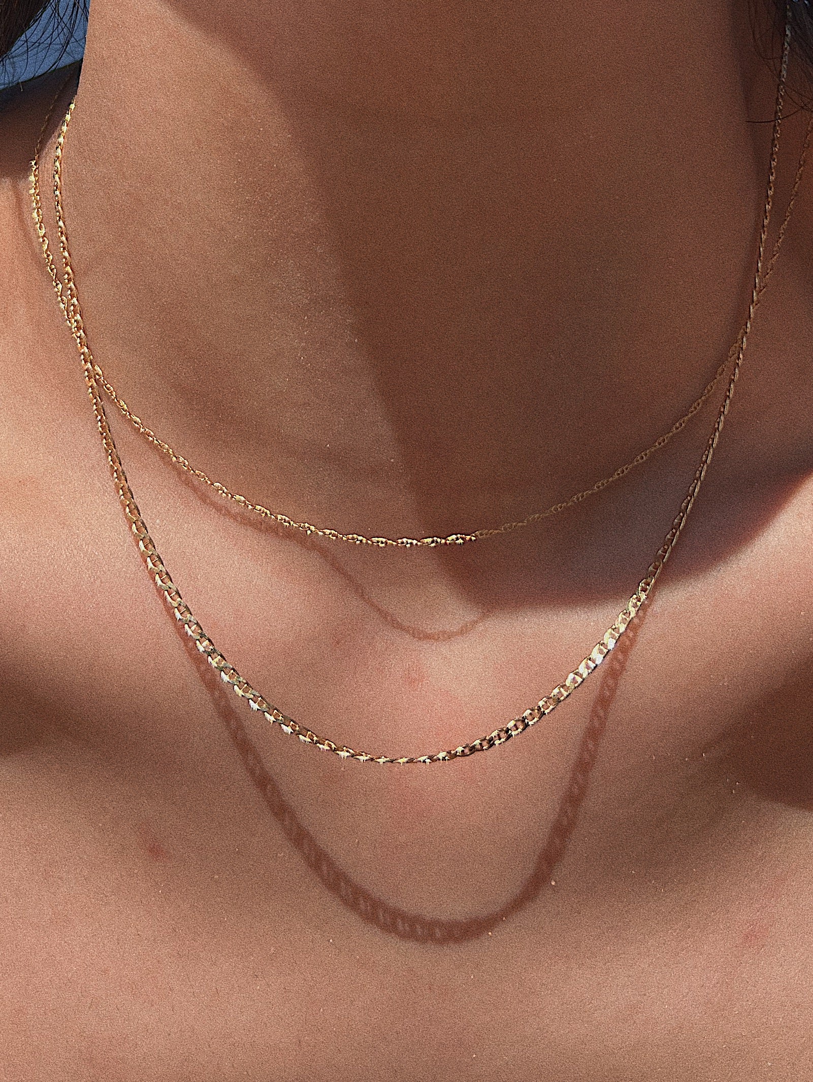 14K White Solid Gold Hong Rope Necklace