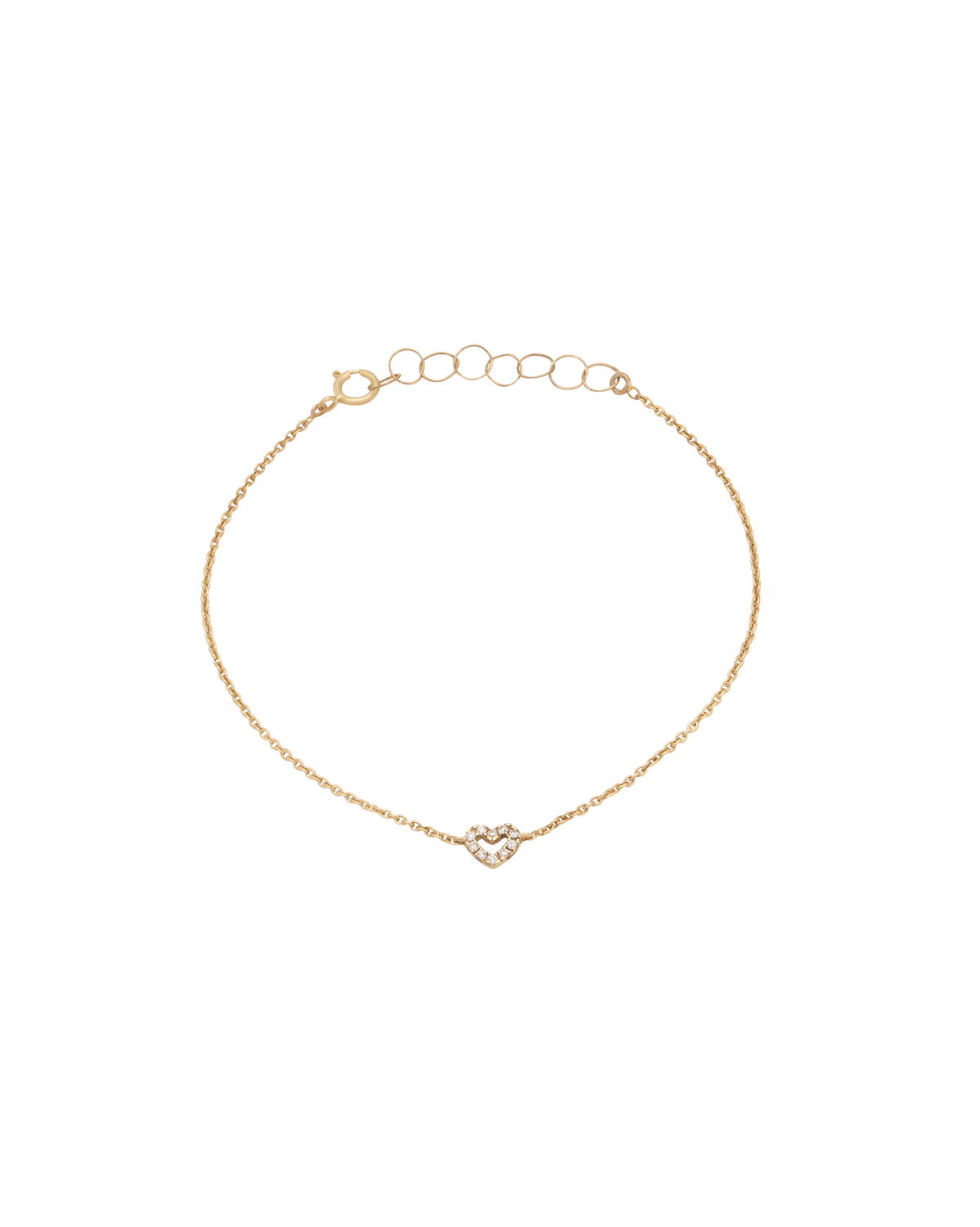 Solid Gold Diamond Heart Bracelet
