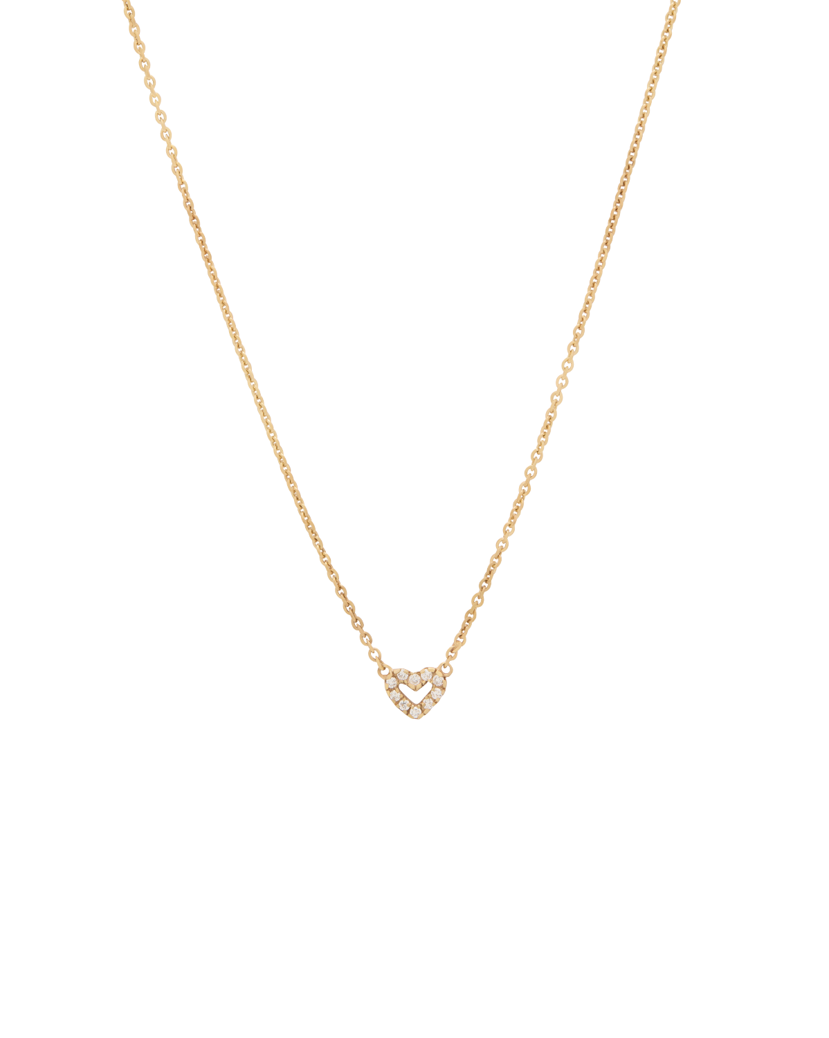 Solid Gold Diamond Heart Necklace