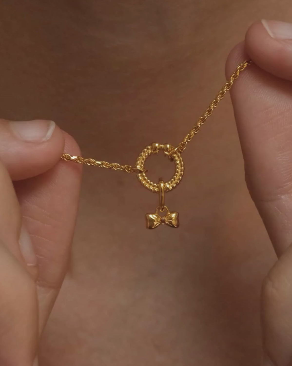 Solid Gold A Witch's Bow Charm