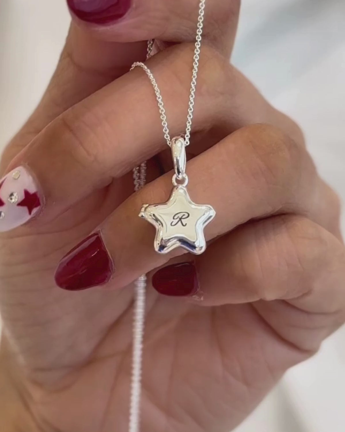Polly’s Star Engravable Locket Necklace - Sterling Silver