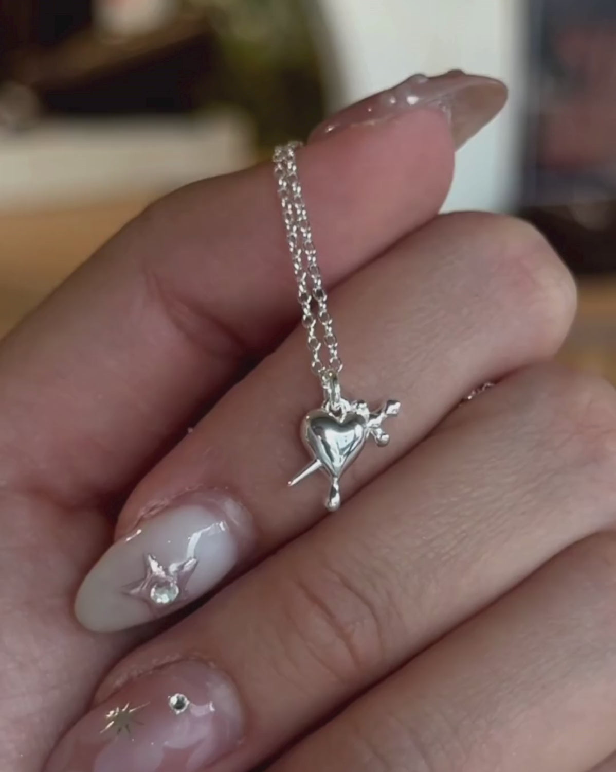 Lena Dagger Heart Necklace - Sterling Silver