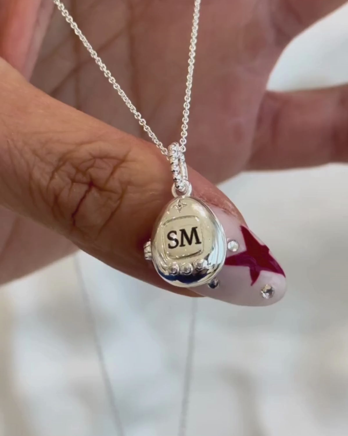 PRE-ORDER Pixel Engravable Tamagotchi Locket Necklace - Sterling Silver
