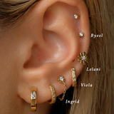 Viola Sold Gold Huggie Hoops | 9K Solid Gold Earrings | S-kin Studio Jewelry | Ethical Jewelry That Lasts