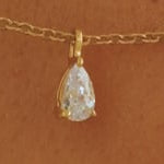 Kate Solid Gold Pear Diamond Necklace | 9K Solid Gold Necklaces | S-kin Studio Jewelry | Ethical Jewelry That Lasts