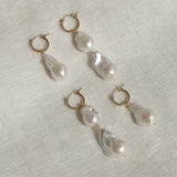 Aphrodite Baroque Pearl Earrings (Single Pearl) - S-kin Studio Jewelry | Minimal Jewellery That Lasts.