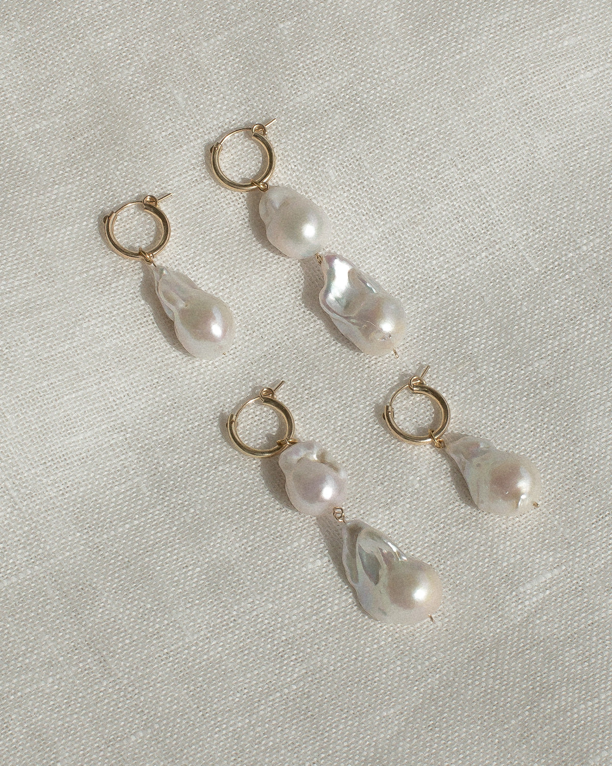 Aphrodite Baroque Pearl Earrings (Double Pearl)