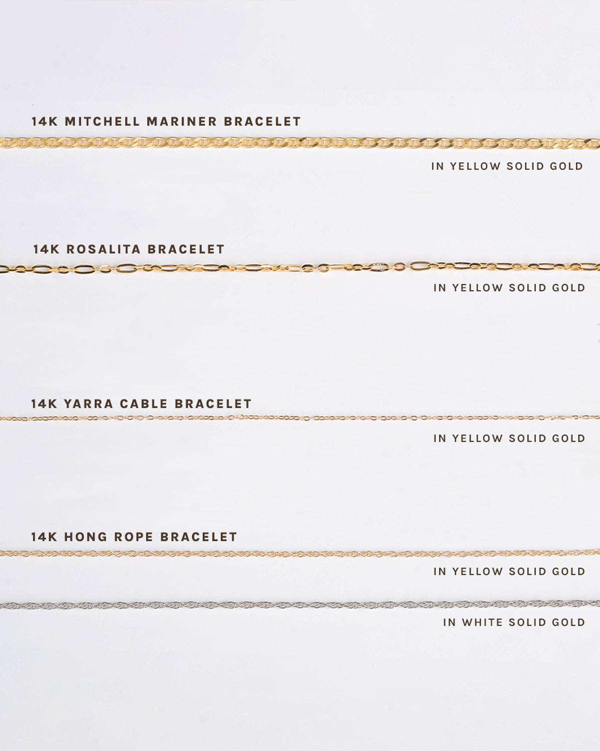14K Solid Gold Mitchell Mariner Bracelet
