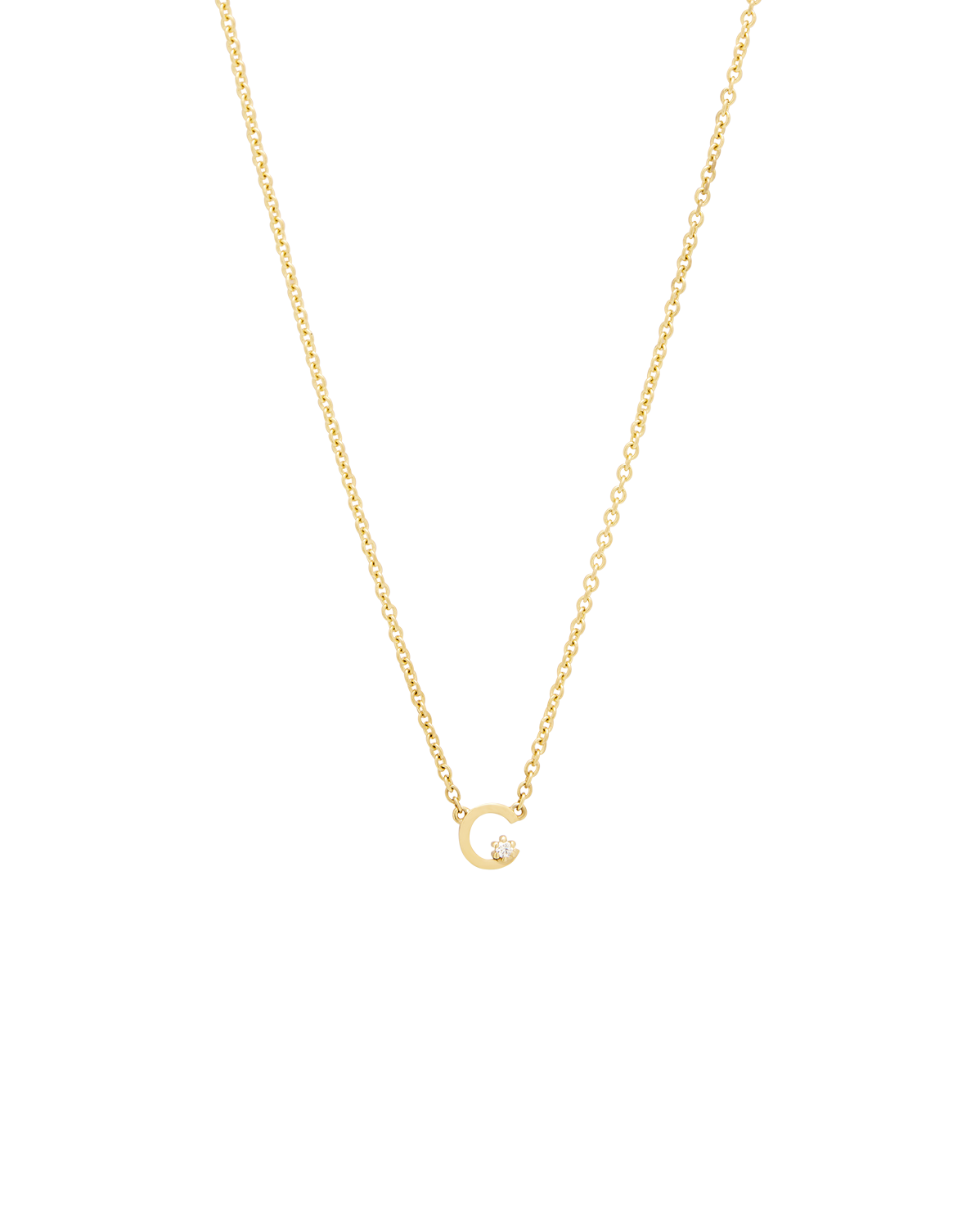 Solid Gold Initial Necklace