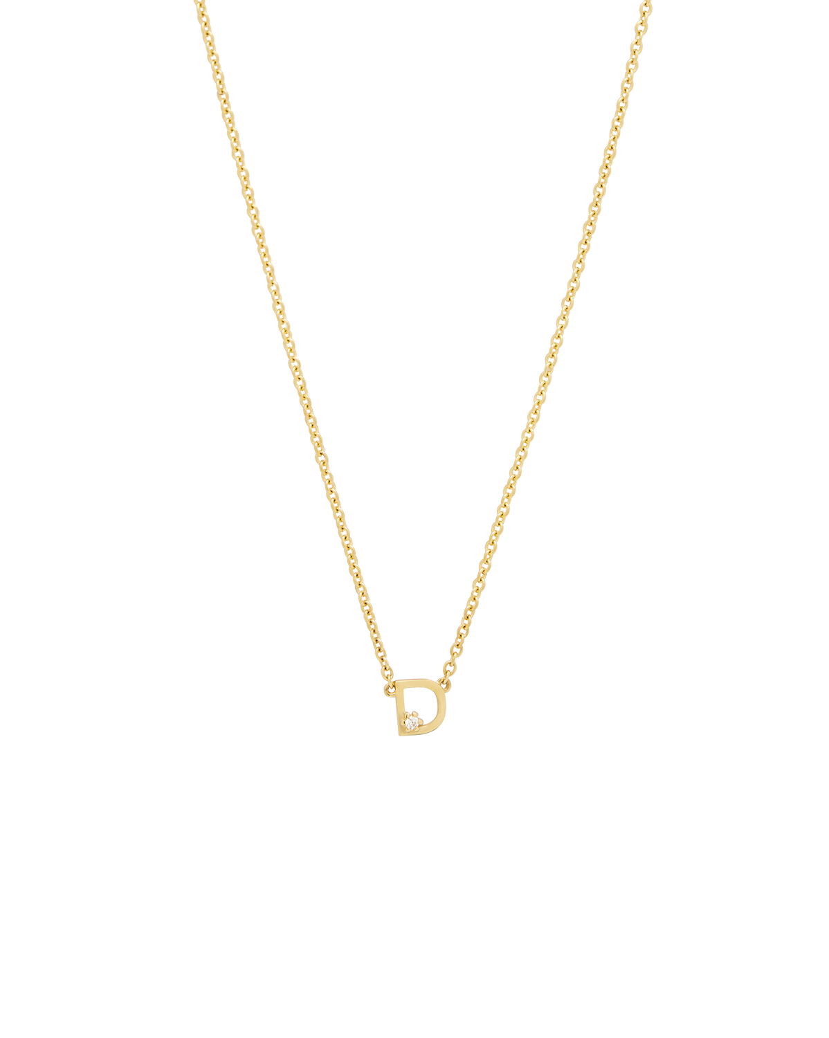 Solid Gold Initial Necklace