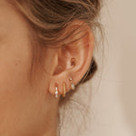 18K Gold Fill Bella Twist Huggie Hoops | S-kin Studio Jewelry | Ethical Piercing Earrings