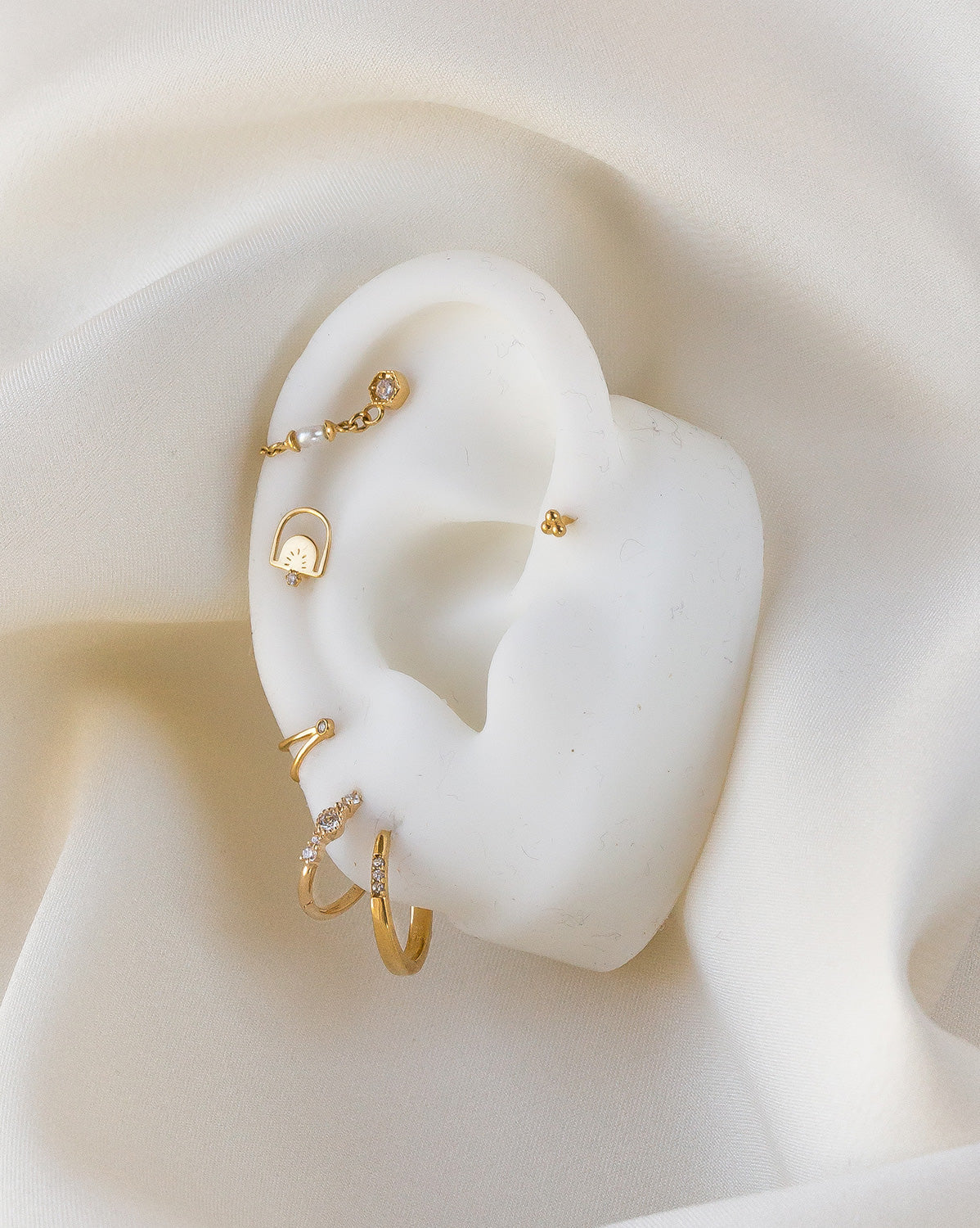 18K Gold Fill Delia Pearl Drop Stud | S-kin Studio Jewelry | Ethical Piercing Earrings