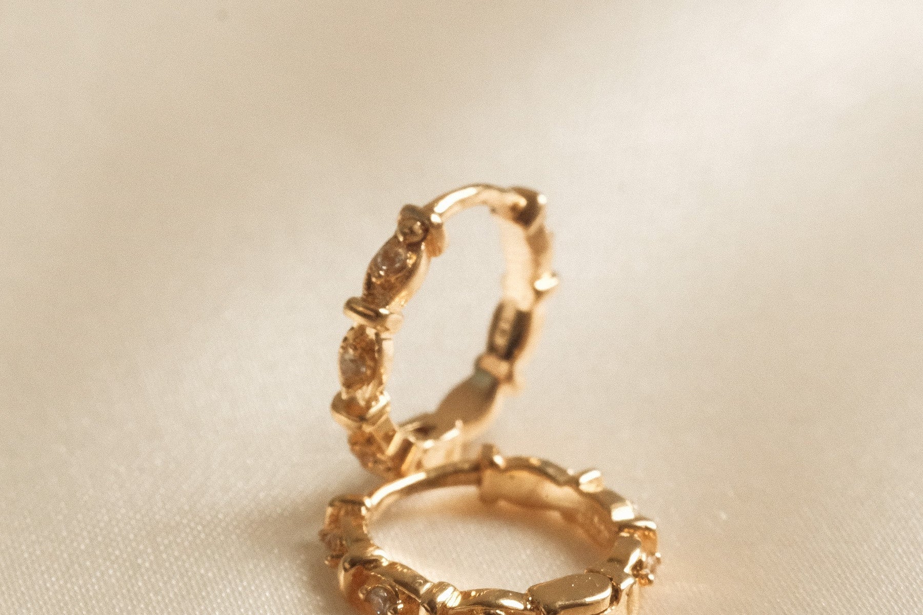 Madame Blanche Huggie Hoops - S-kin Studio Jewelry | Minimal Jewellery That Lasts.