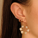 Daisy Pearl Earrings - S-kin Studio Jewelry | Minimal Jewellery That Lasts.
