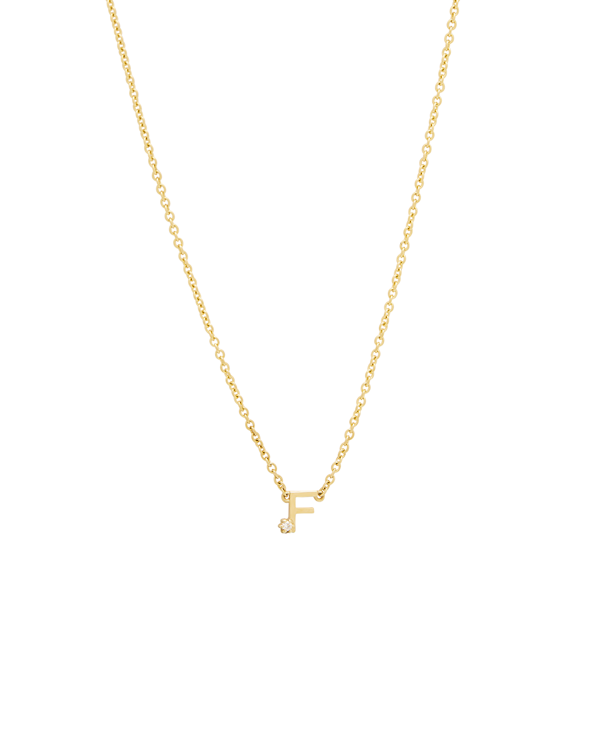 Solid Gold Initial Necklace