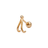 14K Solid Gold Faye Wishbone Single Stud | S-kin Studio Jewelry | Ethical Piercing Earrings