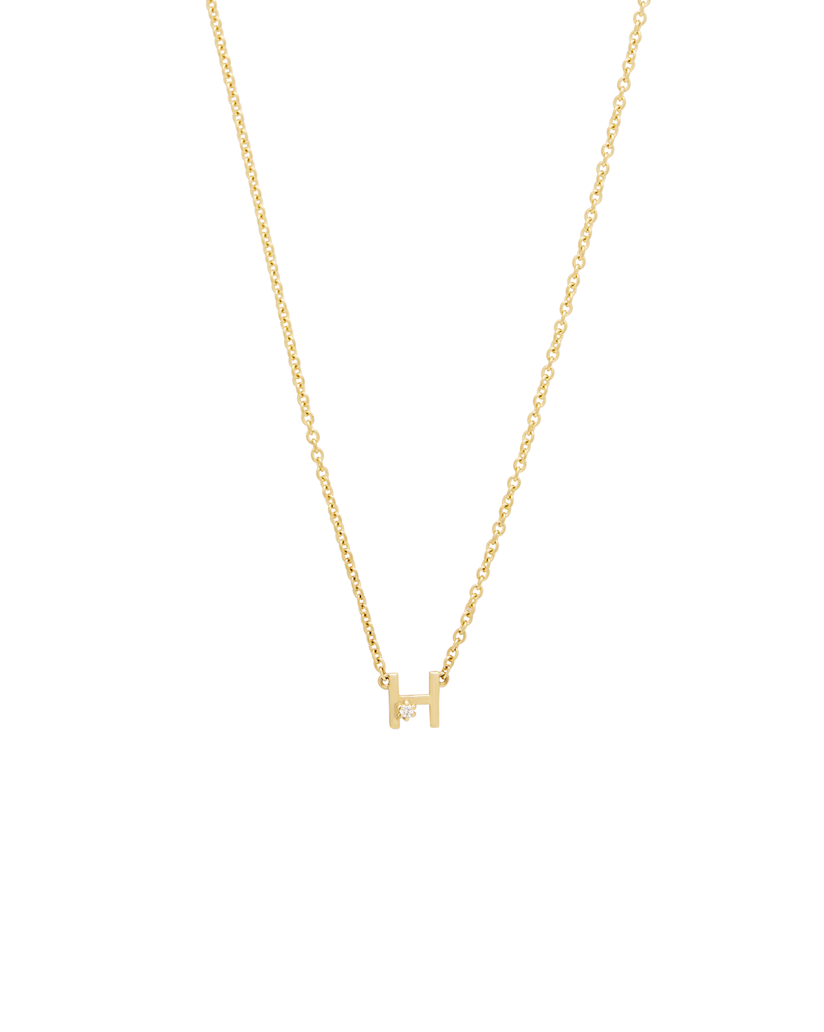 Solid Gold Initial Necklace