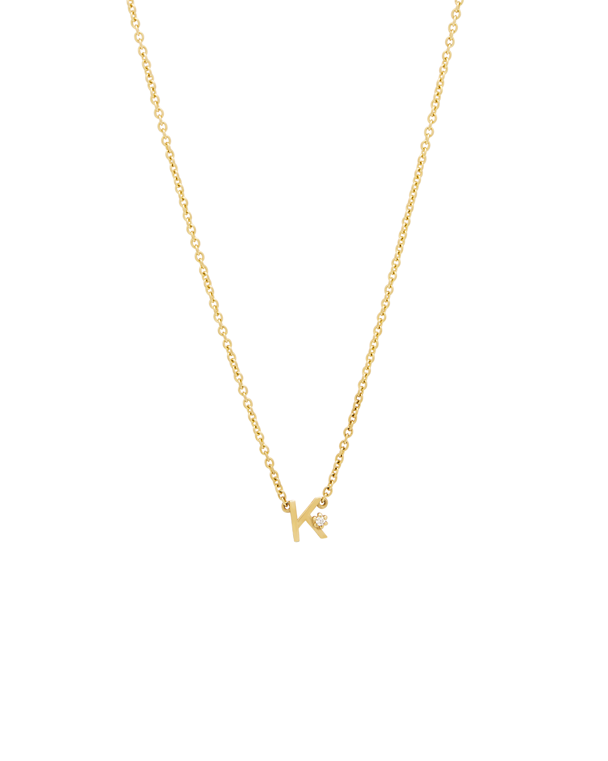 Solid Gold Initial Necklace