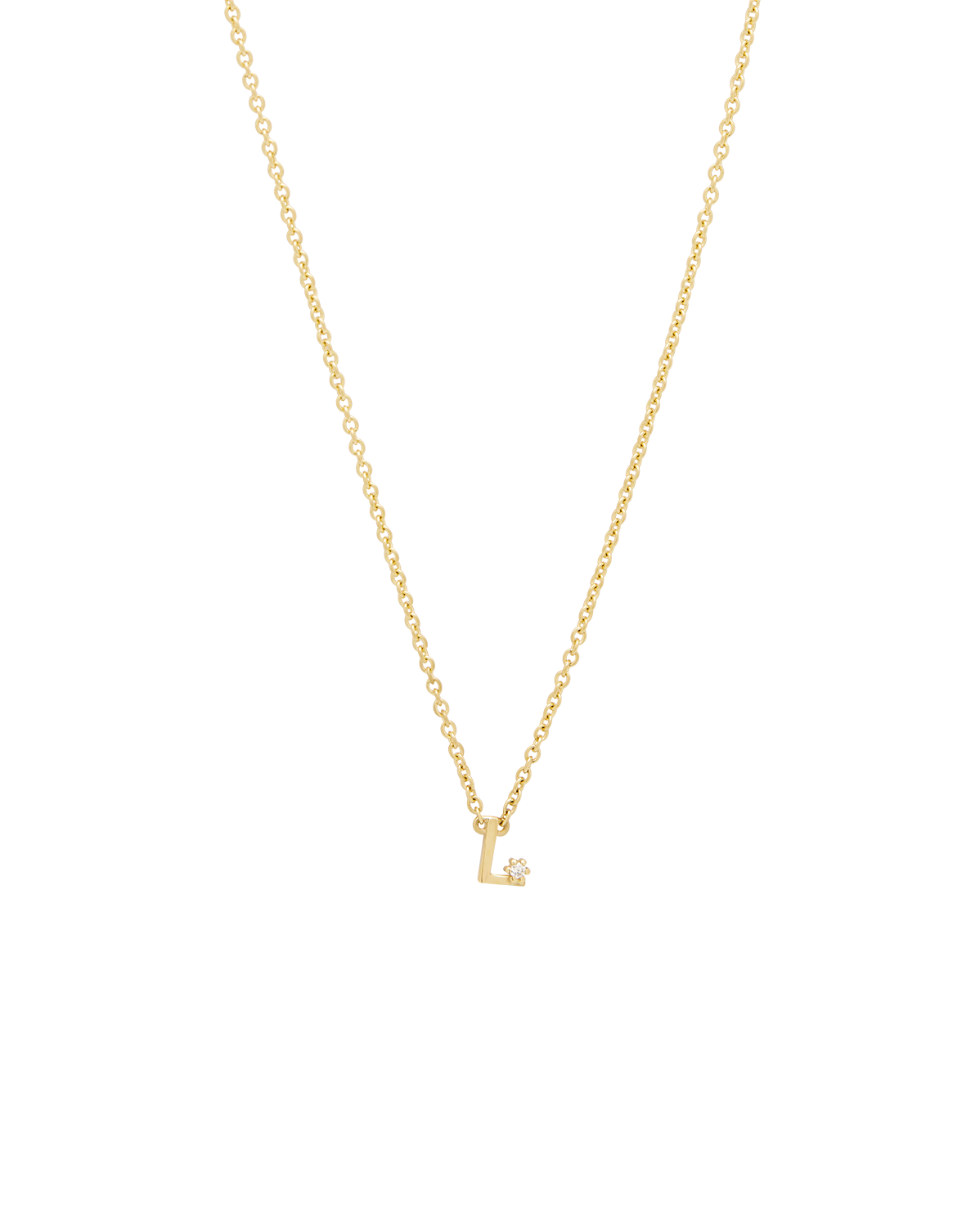 Solid Gold Initial Necklace