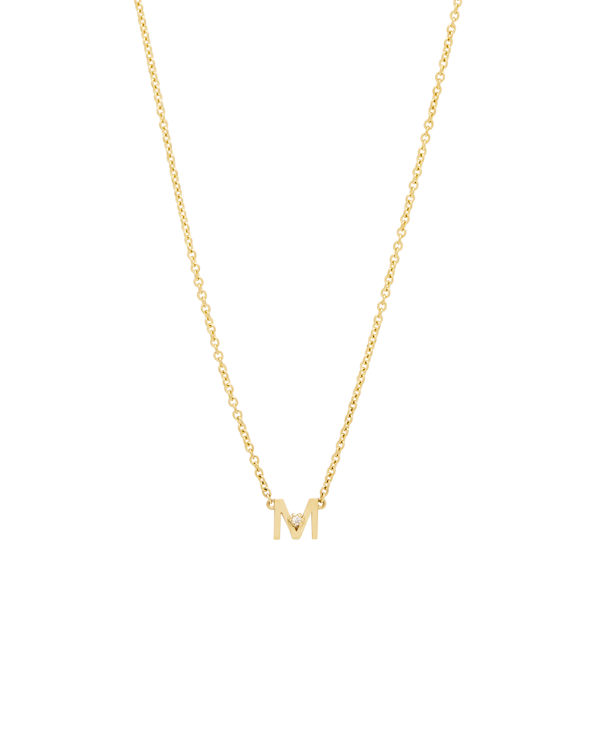 Solid Gold Initial Necklace