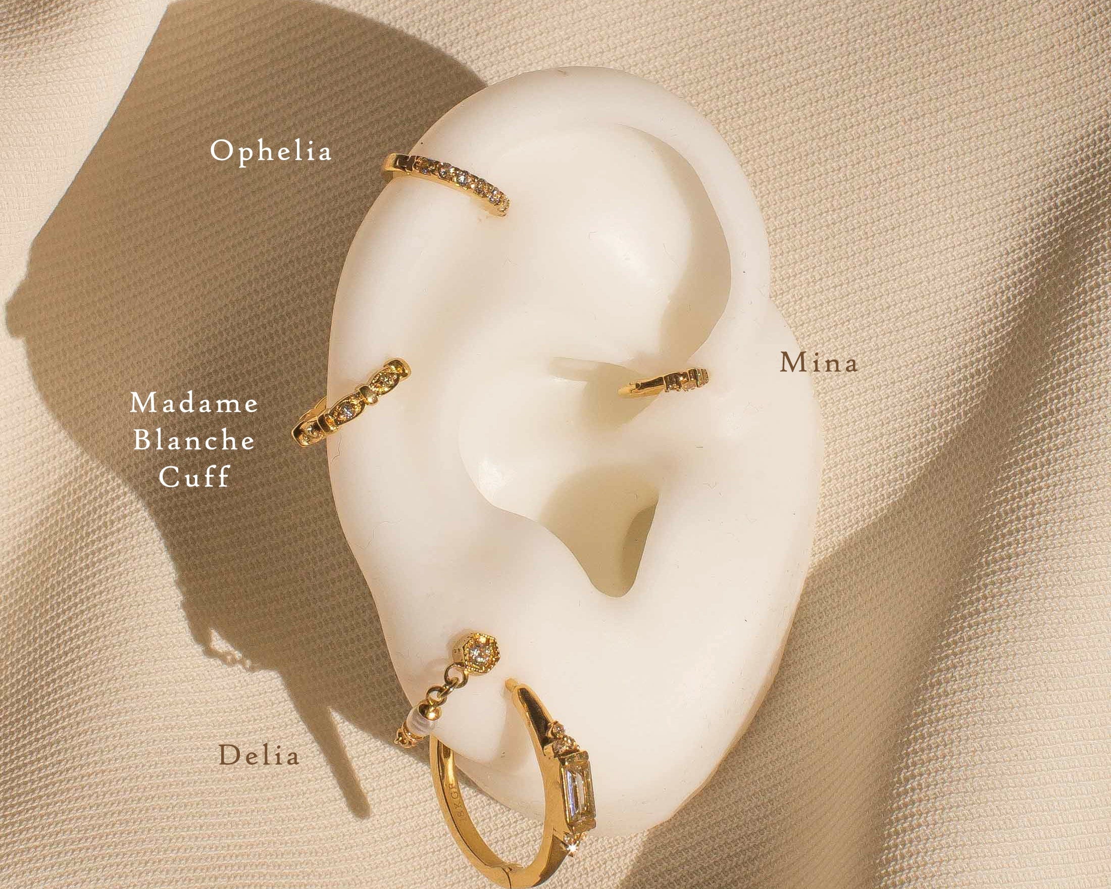 18K Gold Fill Mina Trio Gemstone Hoop | S-kin Studio Jewelry | Ethical Piercing Earrings 