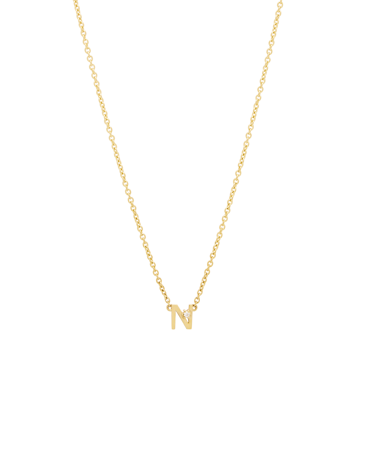 Solid Gold Initial Necklace