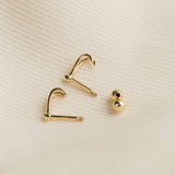 18K Gold Fill Faye Wishbone Single Stud | S-kin Studio Jewelry | Ethical Piercing Earrings