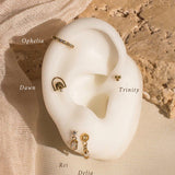 14K Solid Gold Rei Marquise Dangle Single Stud | S-kin Studio Jewelry | Ethical Piercing Earrings