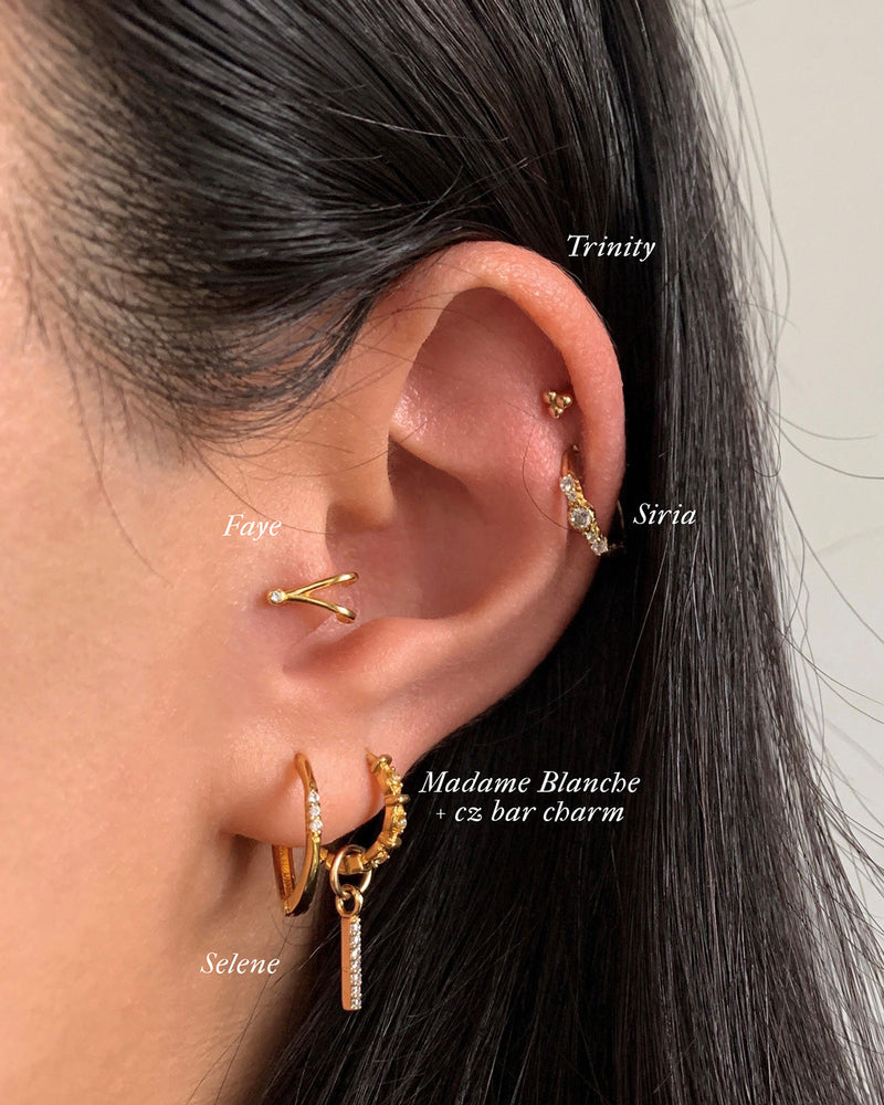 Madame Blanche Huggie Hoops – S-kin Studio Jewelry