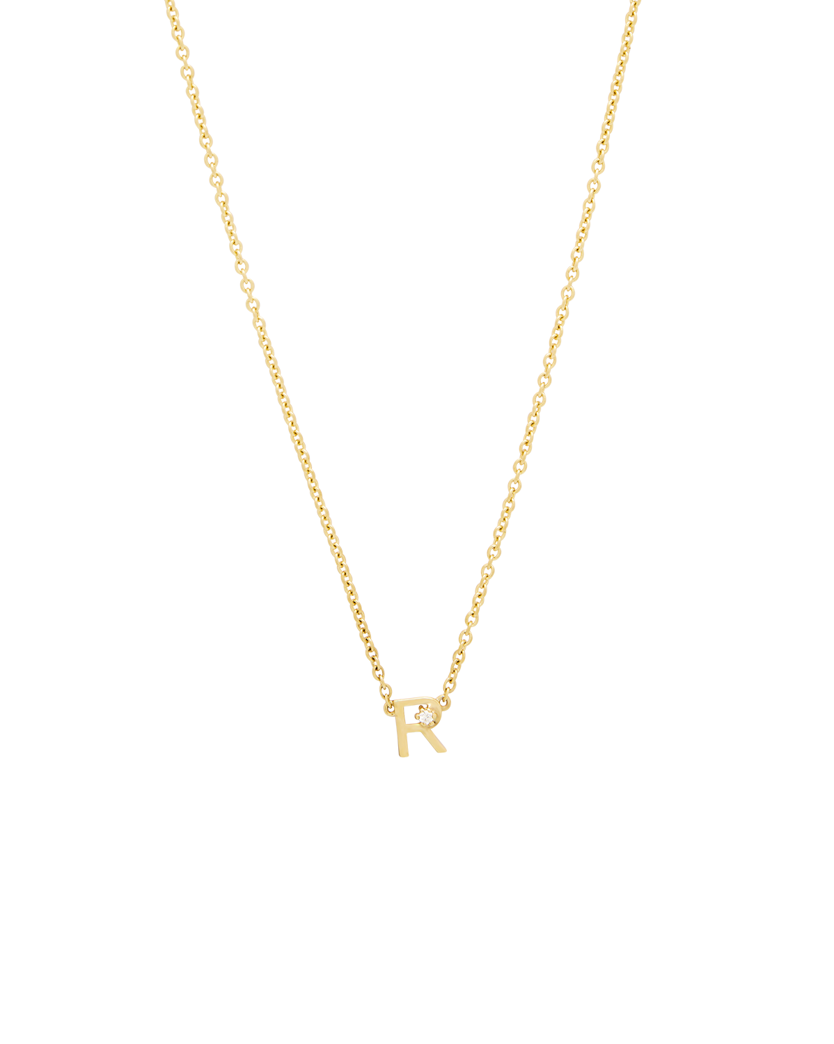 Solid Gold Initial Necklace