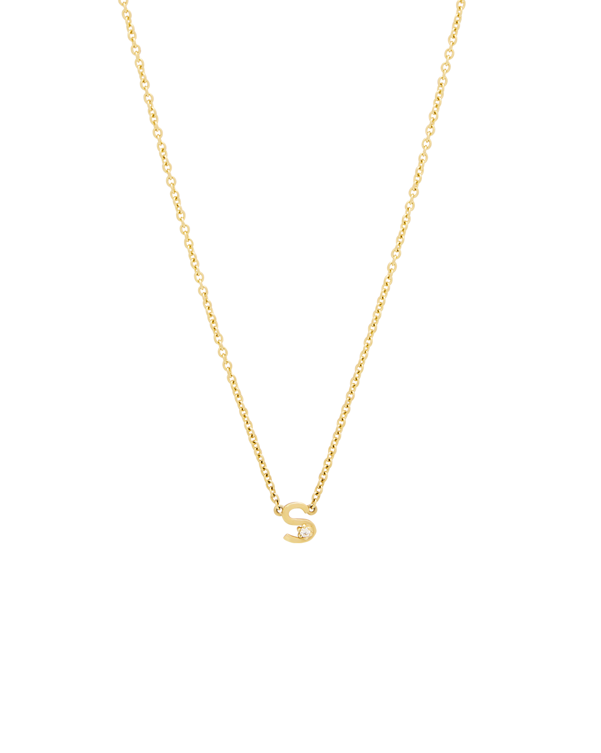 Solid Gold Initial Necklace