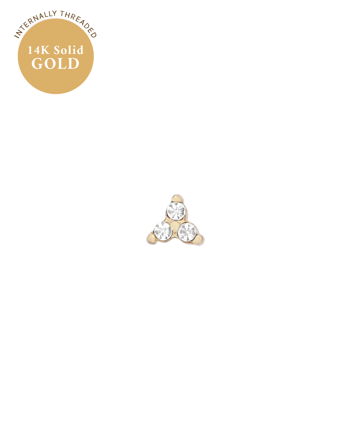 14K Solid Gold Angela Tiny Trio Stud