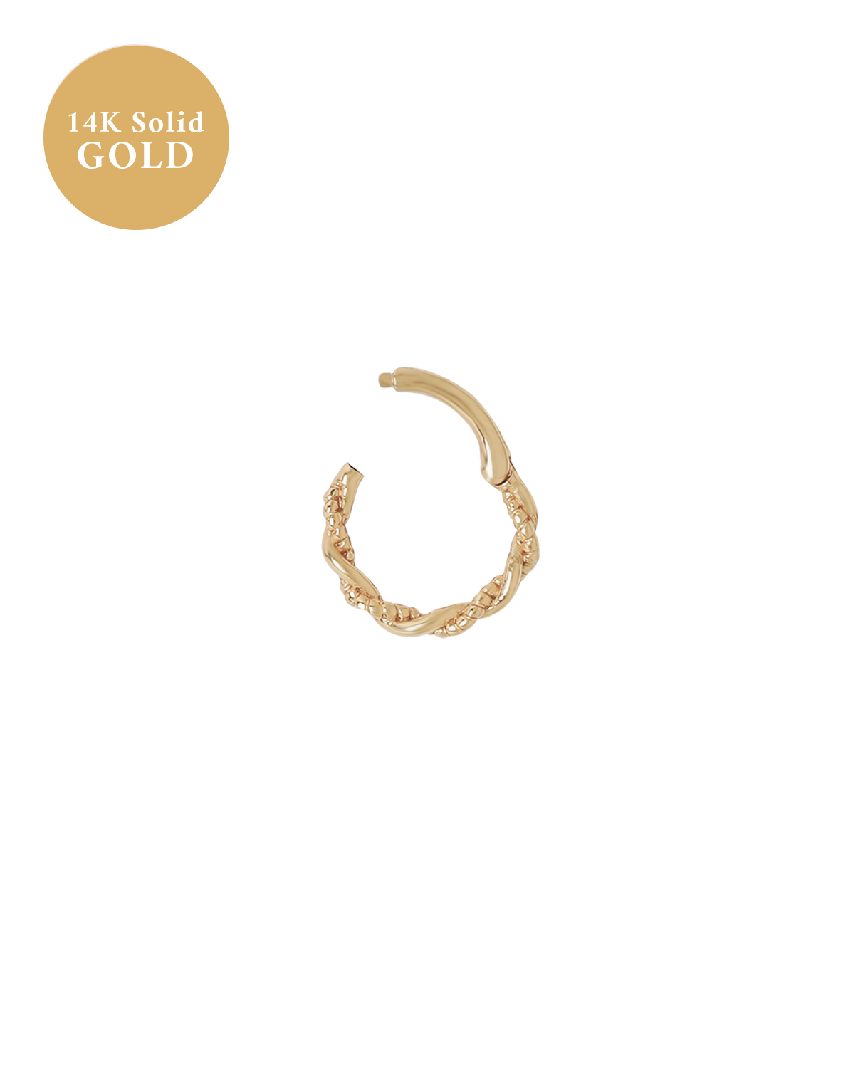 14K Solid Gold Merida Curled Hoop